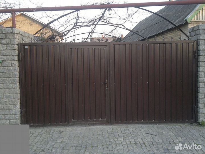 Ворота и калитка из профлиста на участок