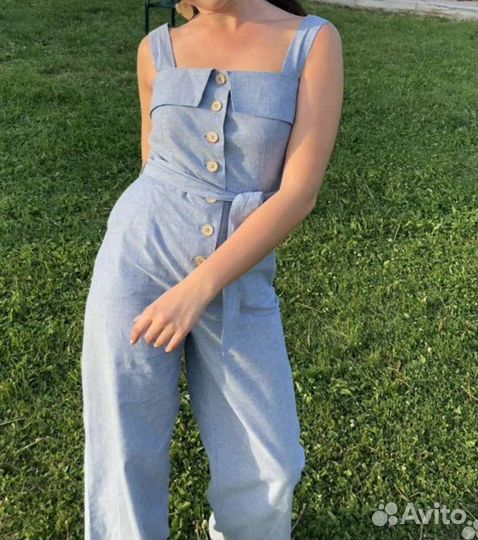 Комбинезон льняной женский летний 42 444
