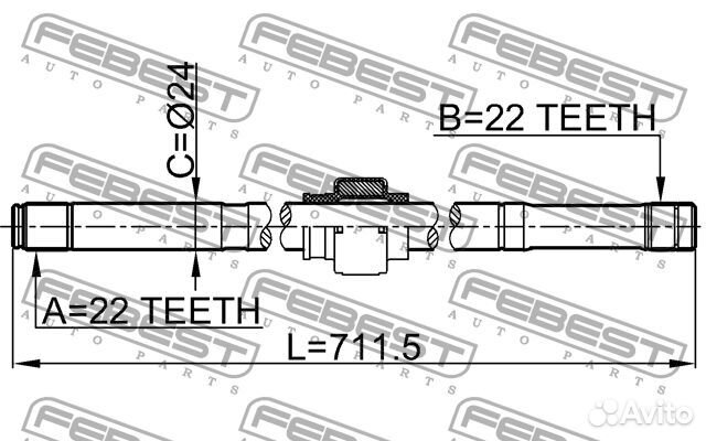 Febest 0212-B10mtrh Полуось правая