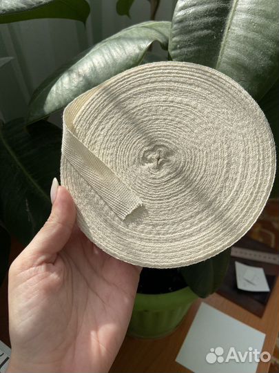 Киперная лента 18 мм, 85 м, хлопок для шитья