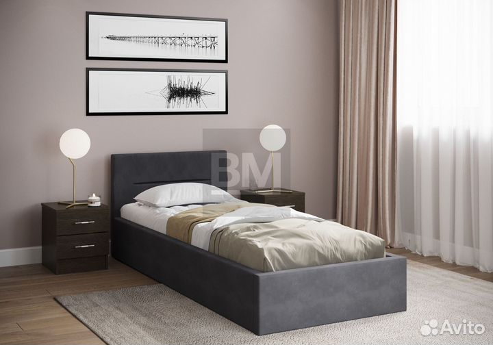 Кровать односпальная мягкая