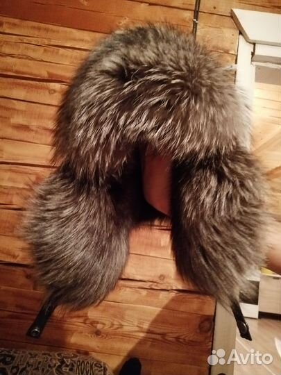 Шапка ушанка женская натуральный мех, нат кожа