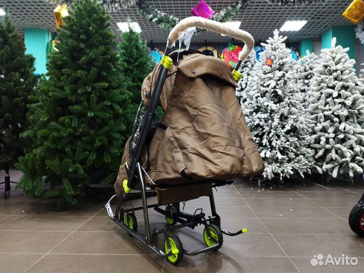 Санки коляска Galaxy 3-2С бронза