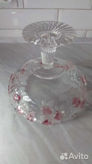 Большая хрустальная ваза для фруктов