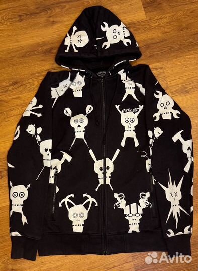 Зип худи Stussy x Futura оригинал y2k