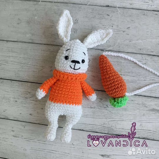 Заяц, амигуруми, игрушка зайчик, вязаный зайка