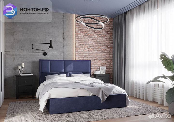 Кровать Стокгольм с подъемным механизмом велюр инд