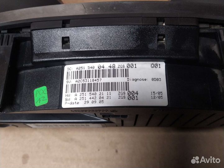 Приборная панель ML w164 GL x164 Mercedes