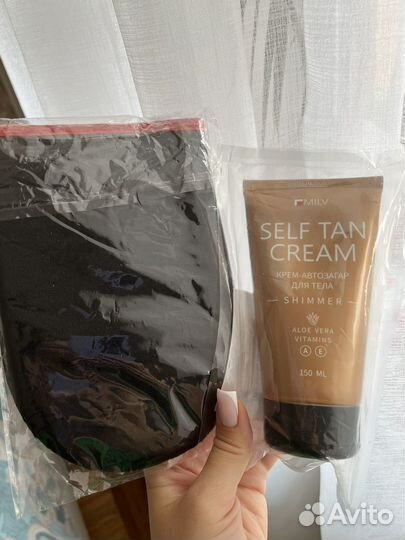 Автозагар с шиммером + варежка