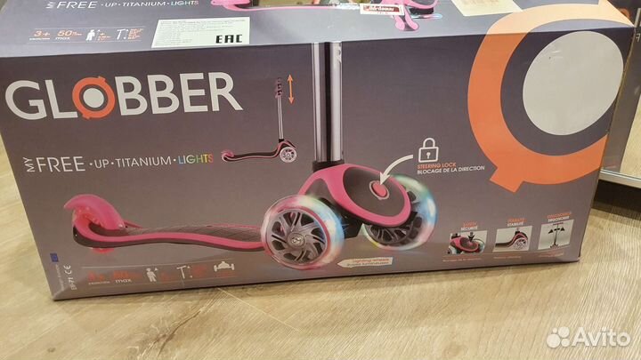 3 колёсный самокат Globber primo plus titanium