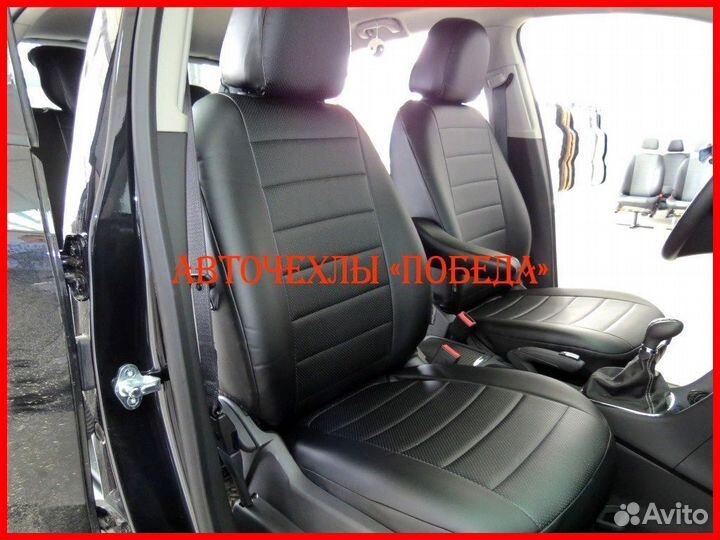 Чехлы Opel Mokka из экокожи чёрные Классика