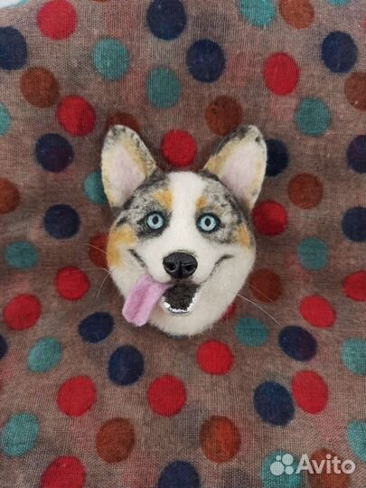 Брошь корги ручной работы