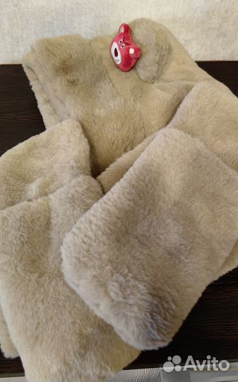 Шапка с ушками плюшевая аниме 3в1 корейская