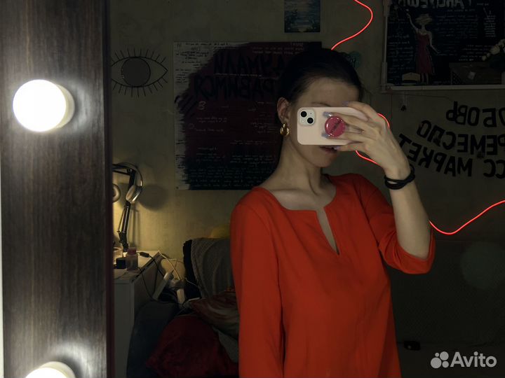 Платье коралловое красное женское