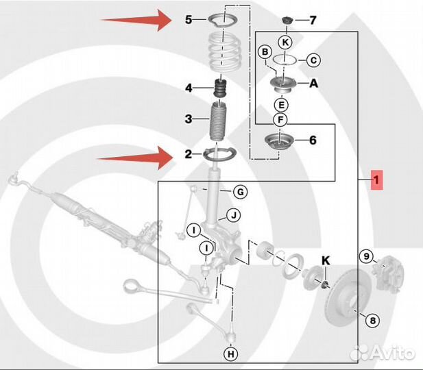 Комплект прокладок BMW X3 под пружины на перед, ор