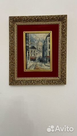 Картина винтажная в бархатном паспорту, Европа