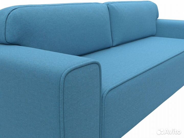 Диван прямой Лига-029, рогожка, амур голубой