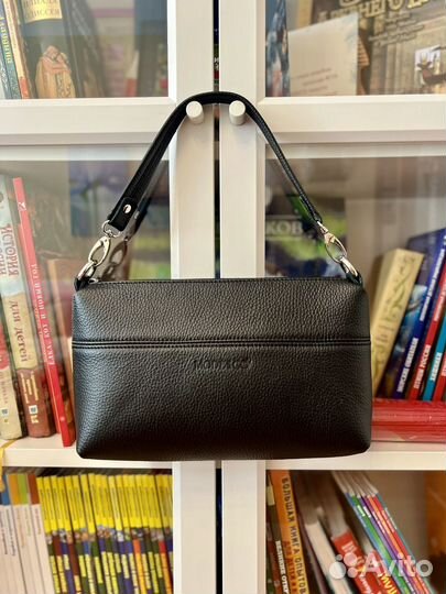 Новая сумка-клатч чёрная кожа натуральная