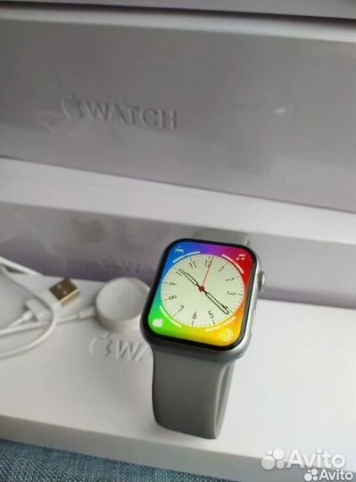 Apple Watch 7 space gray (безрамочные) 2 ремешка