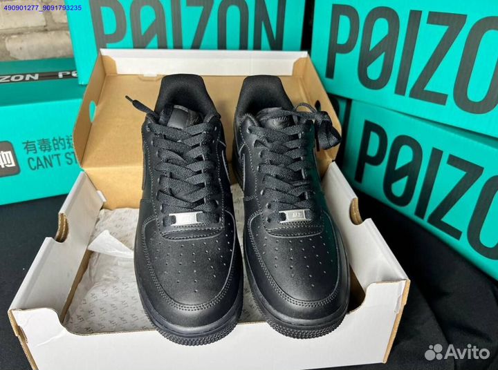 Nike Air Force 1 черные Оригинал Poizon