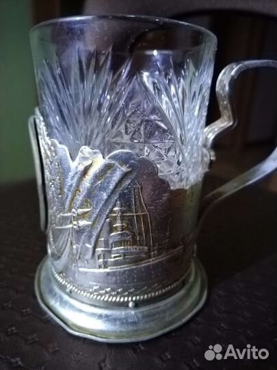 Подстаканник аллюминевый со стаканом