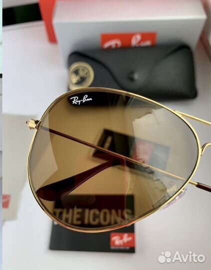 Очки ray ban aviator авиаторы коричневые