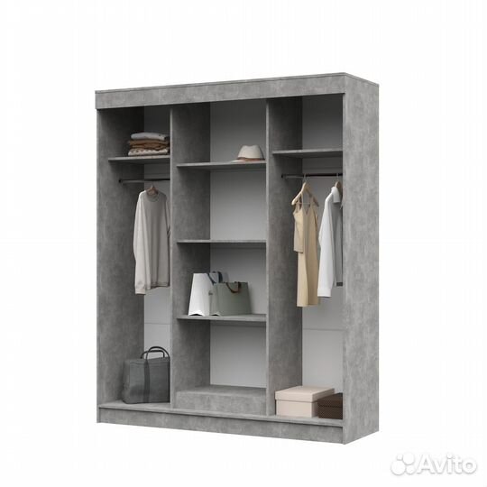 Шкаф-купе Гамма (Ателье светлый/Крафт белый)