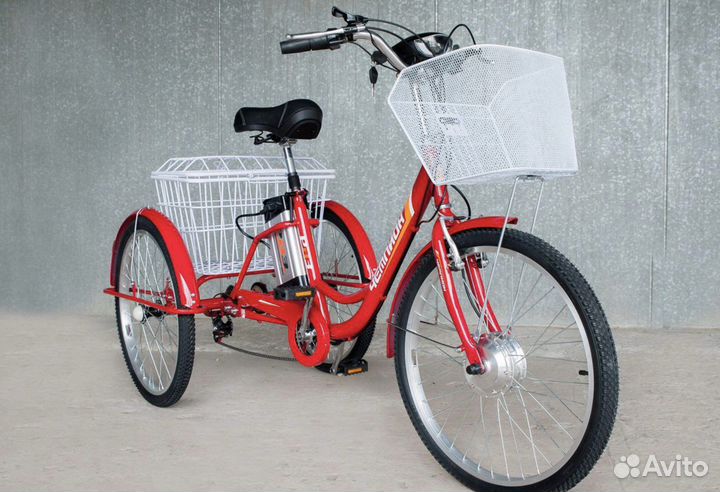 Трехколесный электровелосипед Чемпион (Красный)