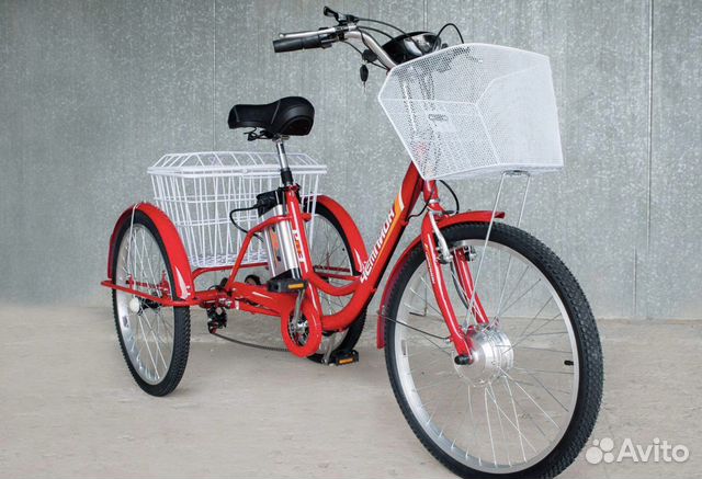 Трехколесный электровелосипед Чемпион (Красный)