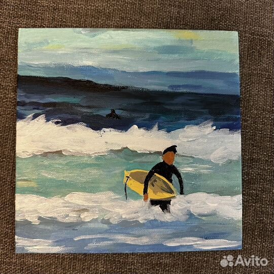 Картина акрил, холст на картоне