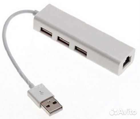 Сетевой Кабель-адаптер USB + хабх3 USB2.0-RJ45