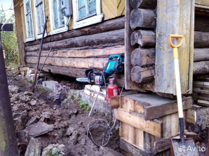 Подъём домов замена венцов