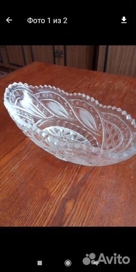 Ваза хрустальная ладья из СССР