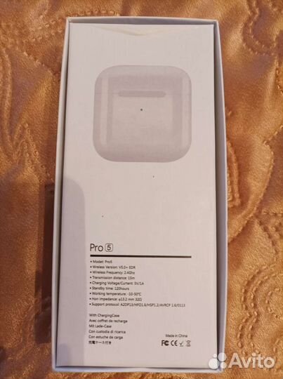 Беспроводные наушники Pro 5 новые белые