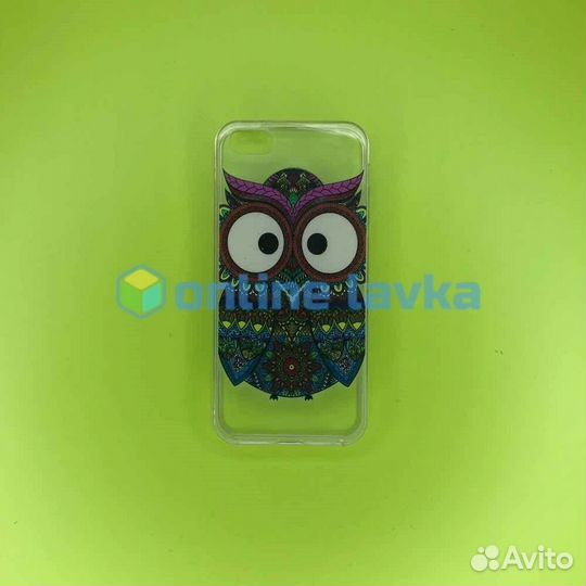 Чехол силикон для iPhone 5 / 5s / SE принт сова
