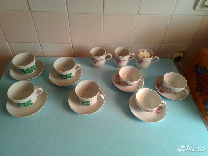 Чайные пары и бокалы большой выбор СССР