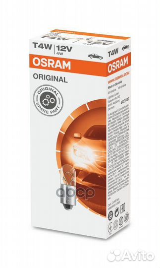 3893 osram Лампа T4W T9/BA9s цокольная 3893 Osram