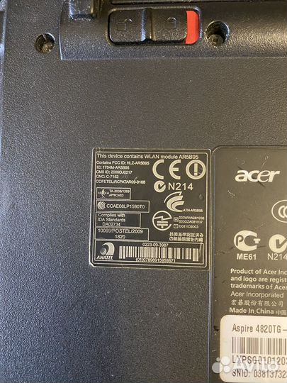 Ноутбук acer на запчасти