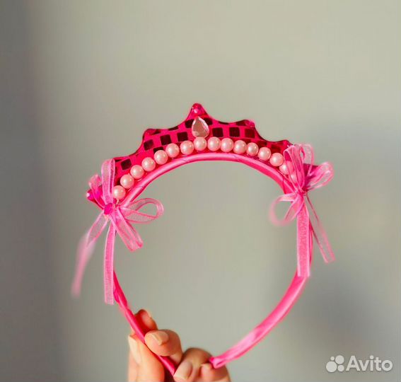 Новый ободок на девочку, цвет фуксия, ярко розовый