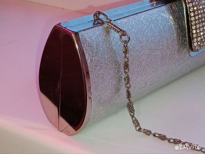 Клатч стразы серебро новогодний