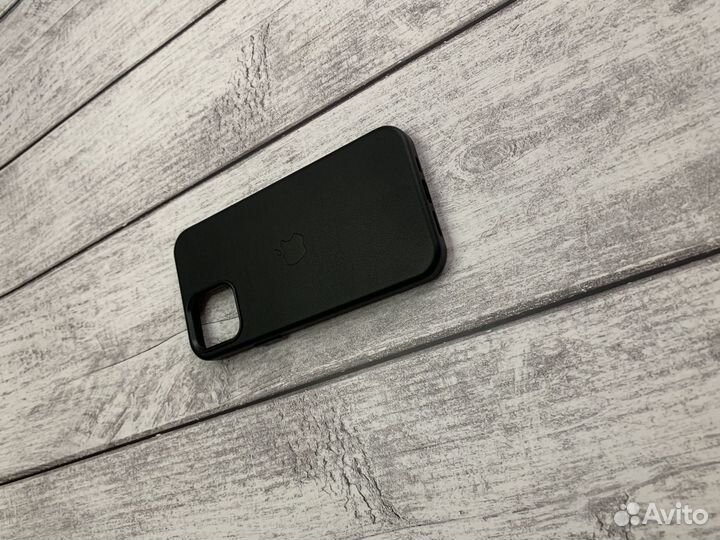 Чехол iPhone 12/12Pro Кожаный Leather Case MagSafe