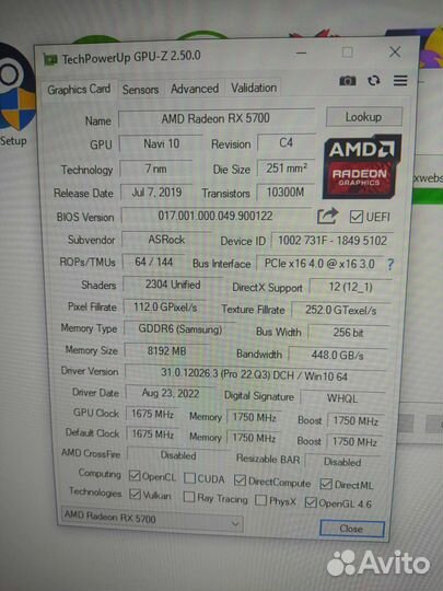 Видеокарта xfx rx 5700 8gb