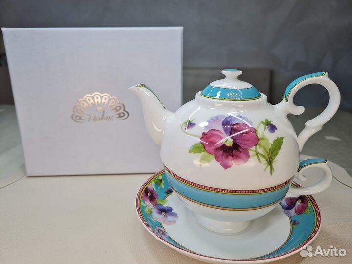 Чайный набор Виола Костяной фарфор Pavone