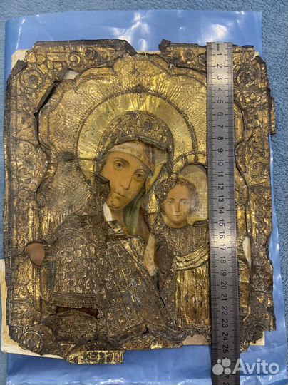 Старинная икона. Казанская Божья матерь
