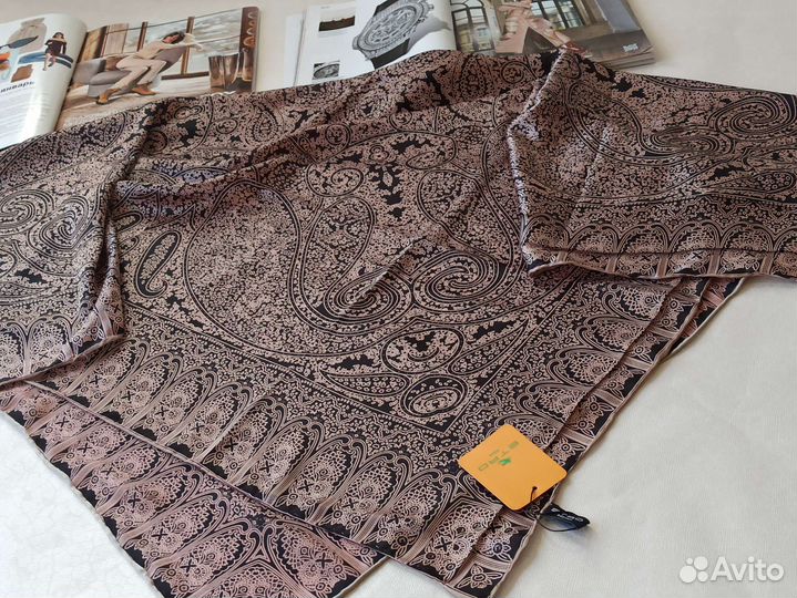 Платок Шаль etro ручной край розовый