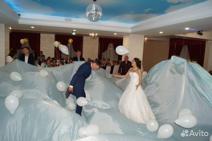 Ткань полиэстер нежно голубая