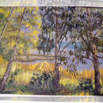 Пейзаж Роща, холст, масло, 39 х 22