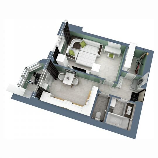 1-к. квартира, 38,7 м², 3/5 эт.