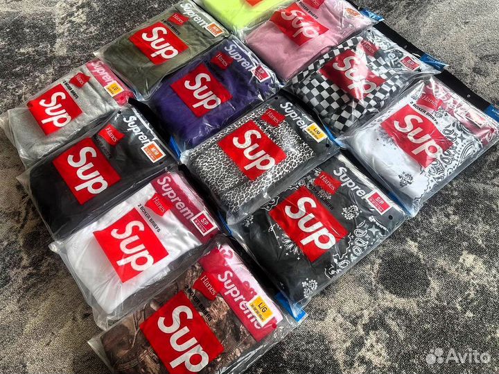 Трусы боксеры Supreme Hanes Boxer Briefs мужские