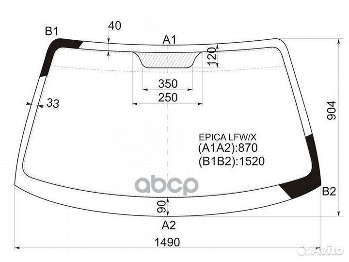 Стекло лобовое daewoo magnus 00-06/chevrolet EV